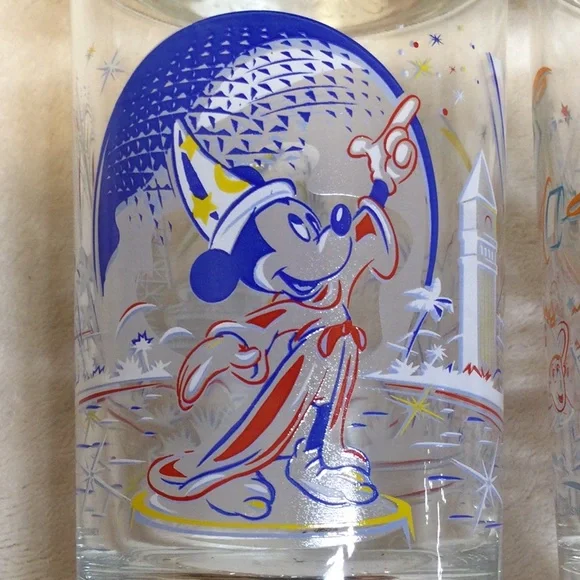 DISNEY McDonalds Anniversary Glasses 4 Count Vintage Mickey Goofy Donald Duck - Picture 2 of 16